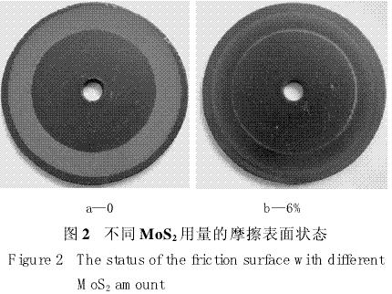 图2 不同MoS2用量的摩擦表面状态